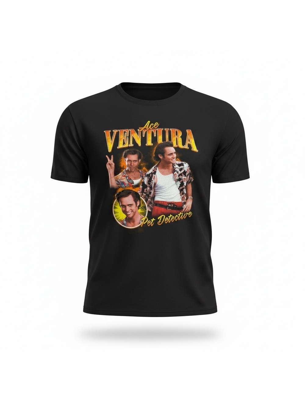 Ace Ventura Pet Detective Black Graphic T-Shirt XL 100% Cotton